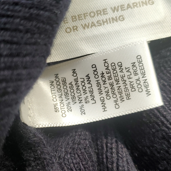 Ann Taylor LOFT Petites Navy Tied VNeck Long Sleeve Lighter Sweater Size XSP NWT - Picture 5 of 6